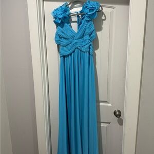 Antonio Melani Light Blue Ruffled Sleeve Gown